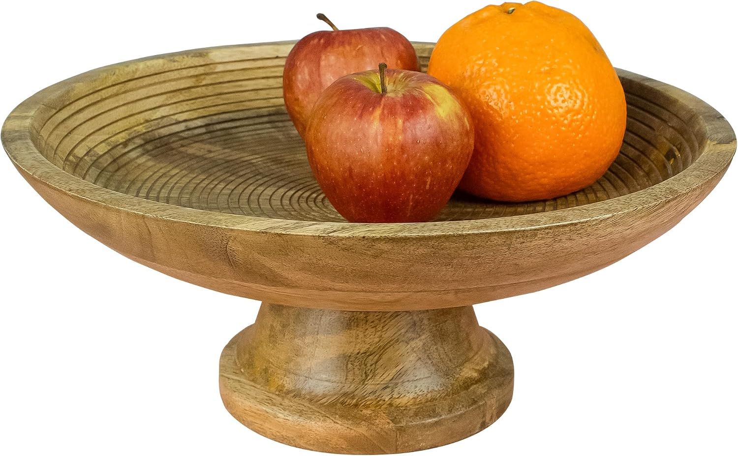 HOMORA Wood Fruit Bowl or Decorative Pedestal Bowl for Table Décor, for Kitchen Counter, Detachable Base,12-inch Large Bowls,Mango Wood (BROWN), christmas, thanksgiving, new year
