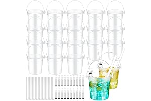 Bar Party Must Have — Jumbo 32 oz Clear Plastic Bucket Cups (20-Pack)