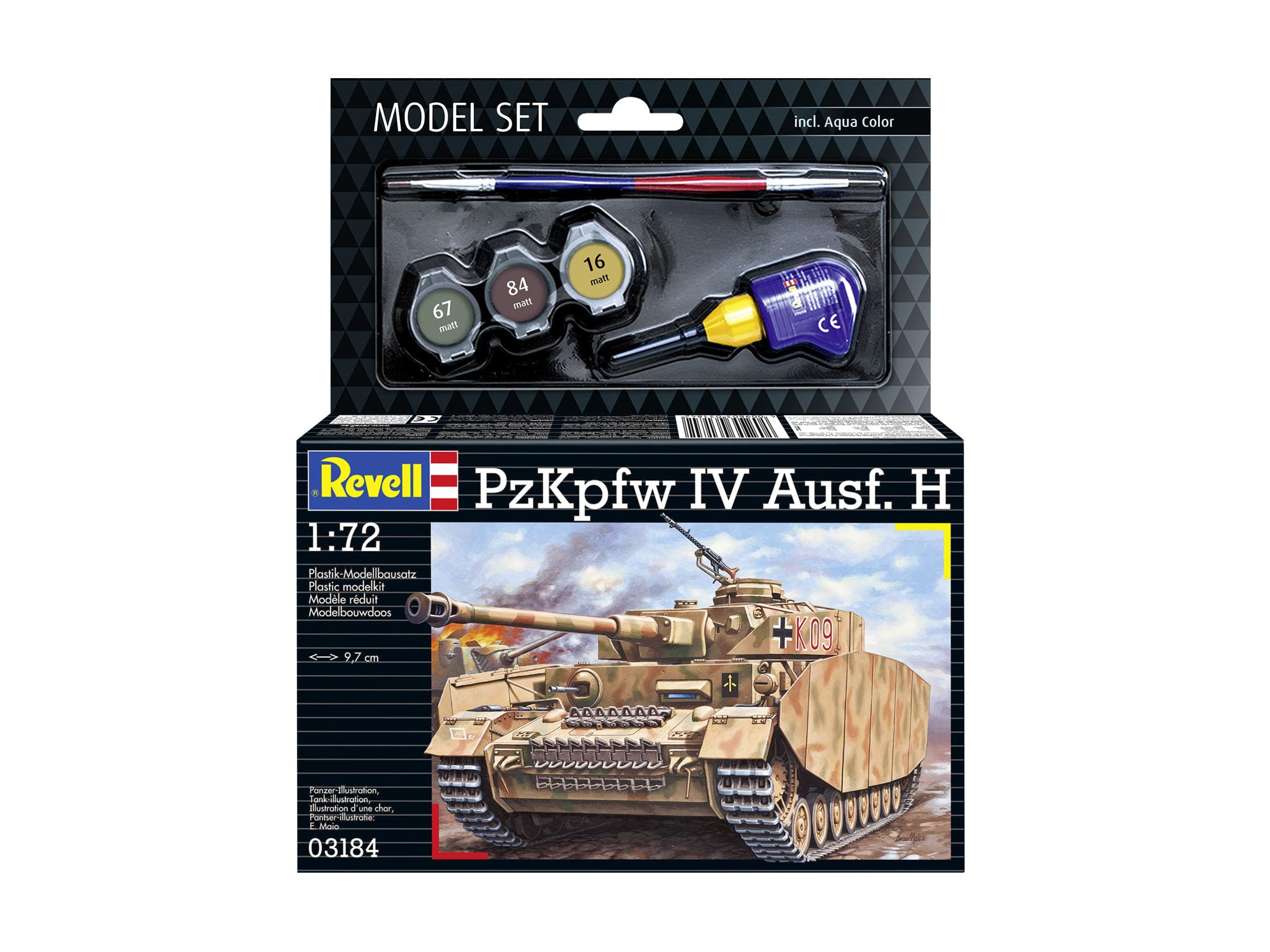 Revell Model Set 63184 PzKpfw. IV Ausf. H 1:72 skala niezabudowany/niepomalowany plastikowy model z akcesoriami