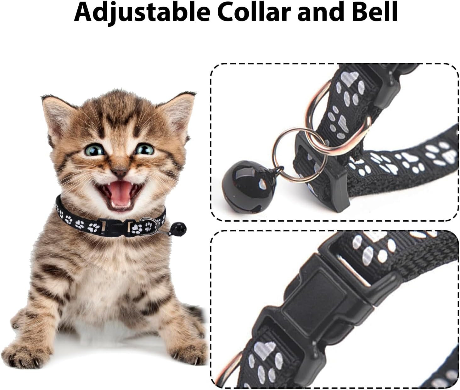 Cat Harness and Lead, Adjustable Kitten Harness with Reflective Strips, Cat Collar Set, Escape Proof Breathable Cat Vest Harness for Cats Dogs Pets Walking (S) 4 71QR5uhnRiL. AC SL1500