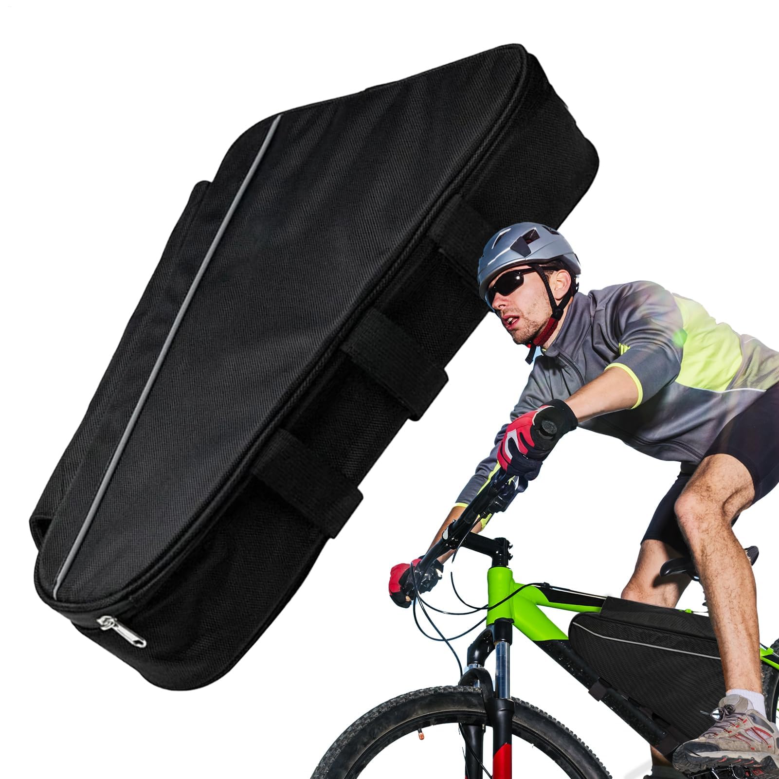 Bolsa de batería para bicicleta eléctrica, bolsa impermeable para montaje en marco, funda de almacenamiento ligera para baterías, teléfonos móviles, carteras y herramientas, adecuada para ciclismo de