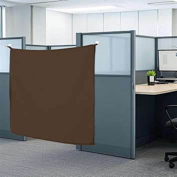SK Studio Office Cubicle Curtain, Privacy Curtains for Room Divider Portable Blackout Privacy Door Partition, Coffee, 48x60 Inch