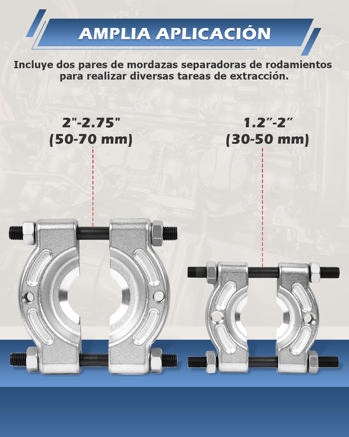 DAYUAN Juego de Separador y Extractor de rodamientos de 5 y 7,6 cm 14 Piezas con Capacidad de 5 toneladas