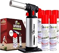 Vista 11 de Jo Chef Encendedor Antorcha de Butano, Antorcha de Cocina - Encendedor de Llama Ajustable Recargable con Bloqueo de Seguridad para BBQ, Hornear
