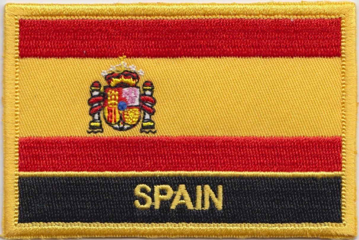 1000 Flags Spain Flag Embroidered Rectangular Patch Badge/Sew On Or Iron On From