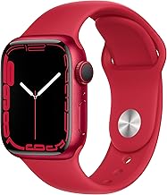 Apple Watch Series 7 [GPS 41mm] Smart Watch w/ (Product) RED Aluminum Case with (Product) RED Sport Band. Fitness Tracker,...