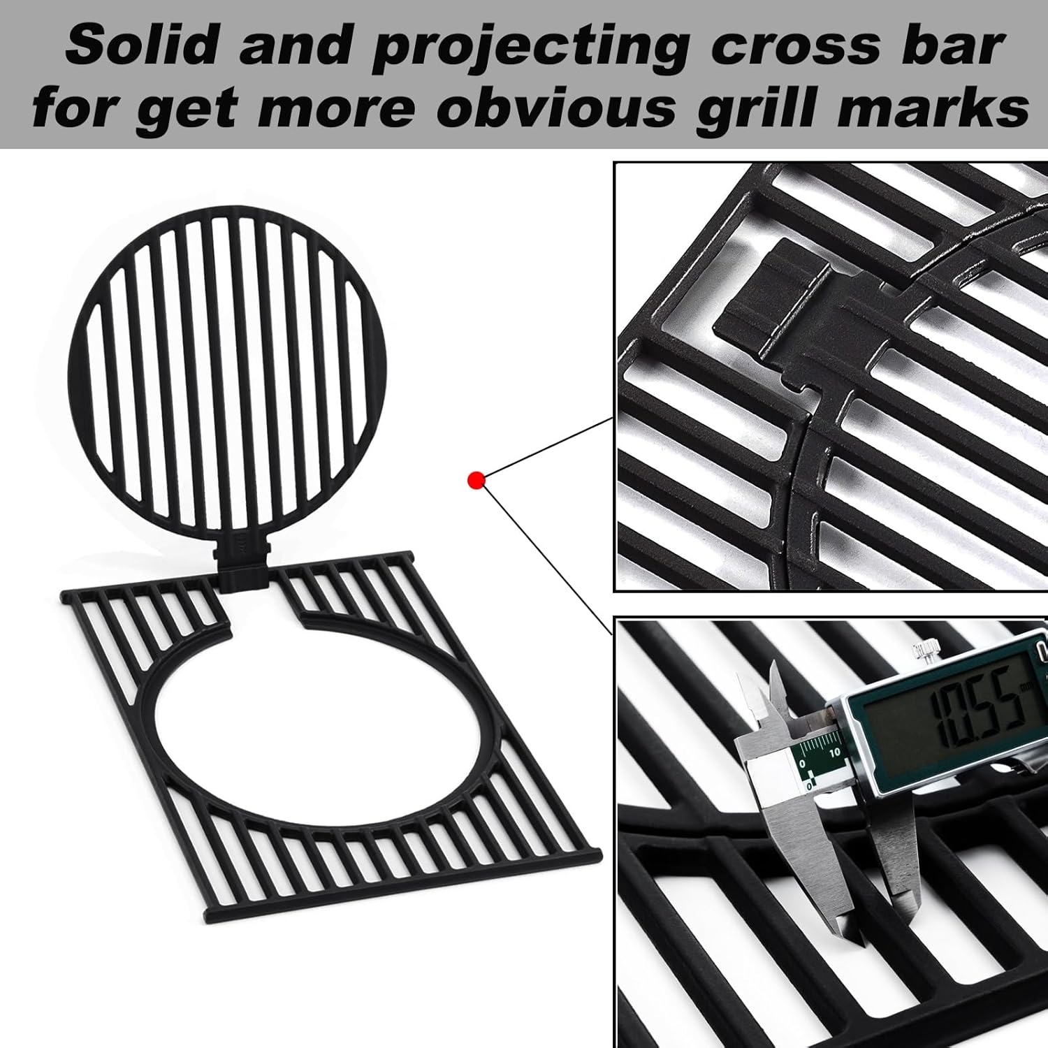 SGP4032N Grates Replacement Parts for Stok SGP4033N SGP4330SB Cast Iron Cooking Grates Charbroil 463446015 463241113 463449914 463411512 Grill Grates with Insert Nexgrill 720-0830H 720-0888 720-0830A