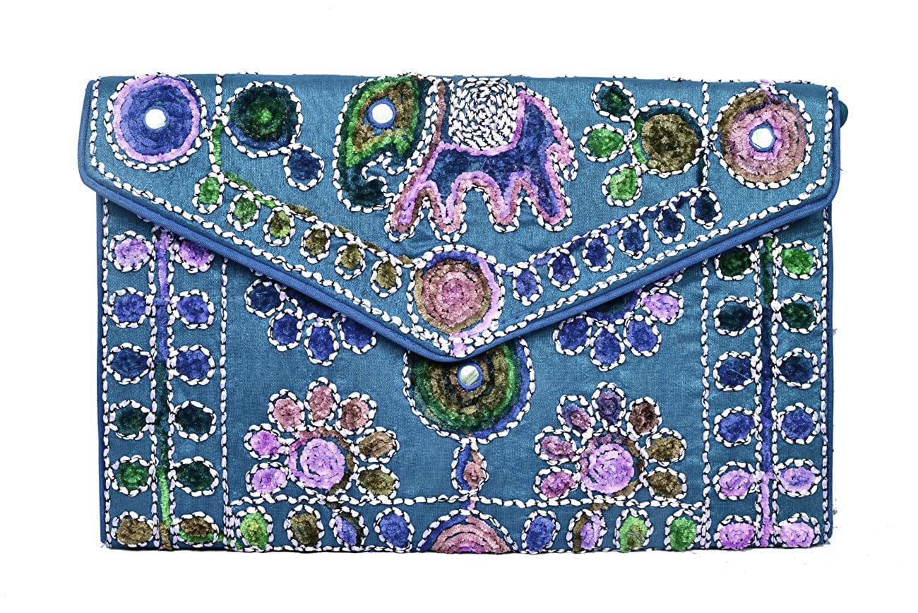 GenericWan-Sukh Womens Cotton Handmade Designer Multipurpose Top Handle Handbag Rajasthani Patch Work Embroidered Bag