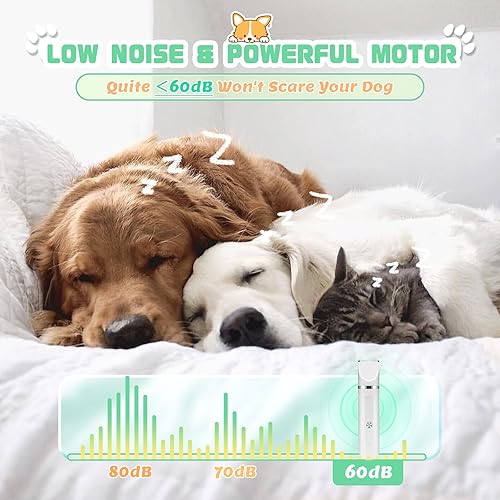 Miniatura 3 de Kit de aseo para perros 4 en 1, cortapelos inalámbricos para aseo, recortadora eléctrica de patas de bajo ruido, kit de cortapelos para gatos con