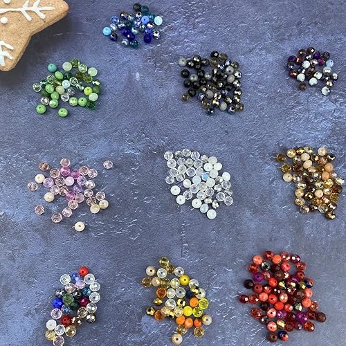 Miniatura 4 de 100 piezas de cuentas de cristal de vidrio facetado de 8 mm con orificio para pulseras, collares, aretes, joyería DIY, manualidades (Serie Negra)