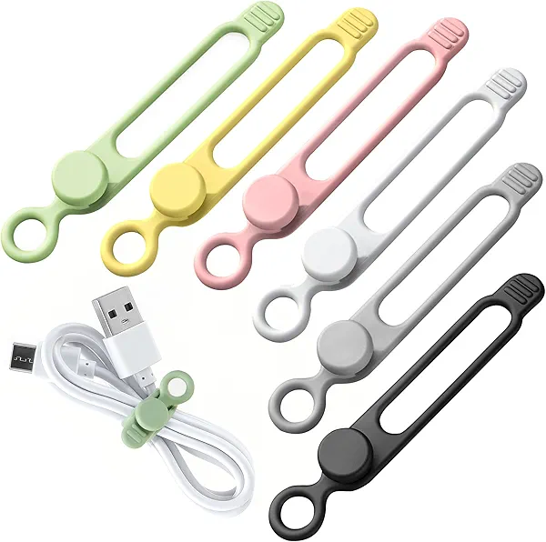 30 Pcs Silicone Data Cable Organizer, Reusable Cable Ties Wire Organizers for Office, Multipurpose Elastic Cord Wraps Cable Management for Charging Cord,Appliances,Home,Office,Kitchen,School,Travel