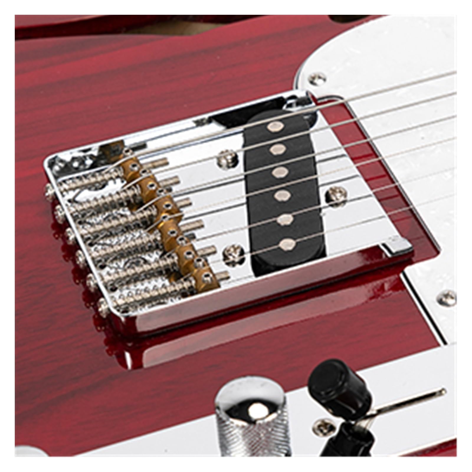 39 Calowa Gitara Elektryczna Semi Hollow Odpowiednia Dla Miłośników Muzyki Przezroczysty Bordowy
