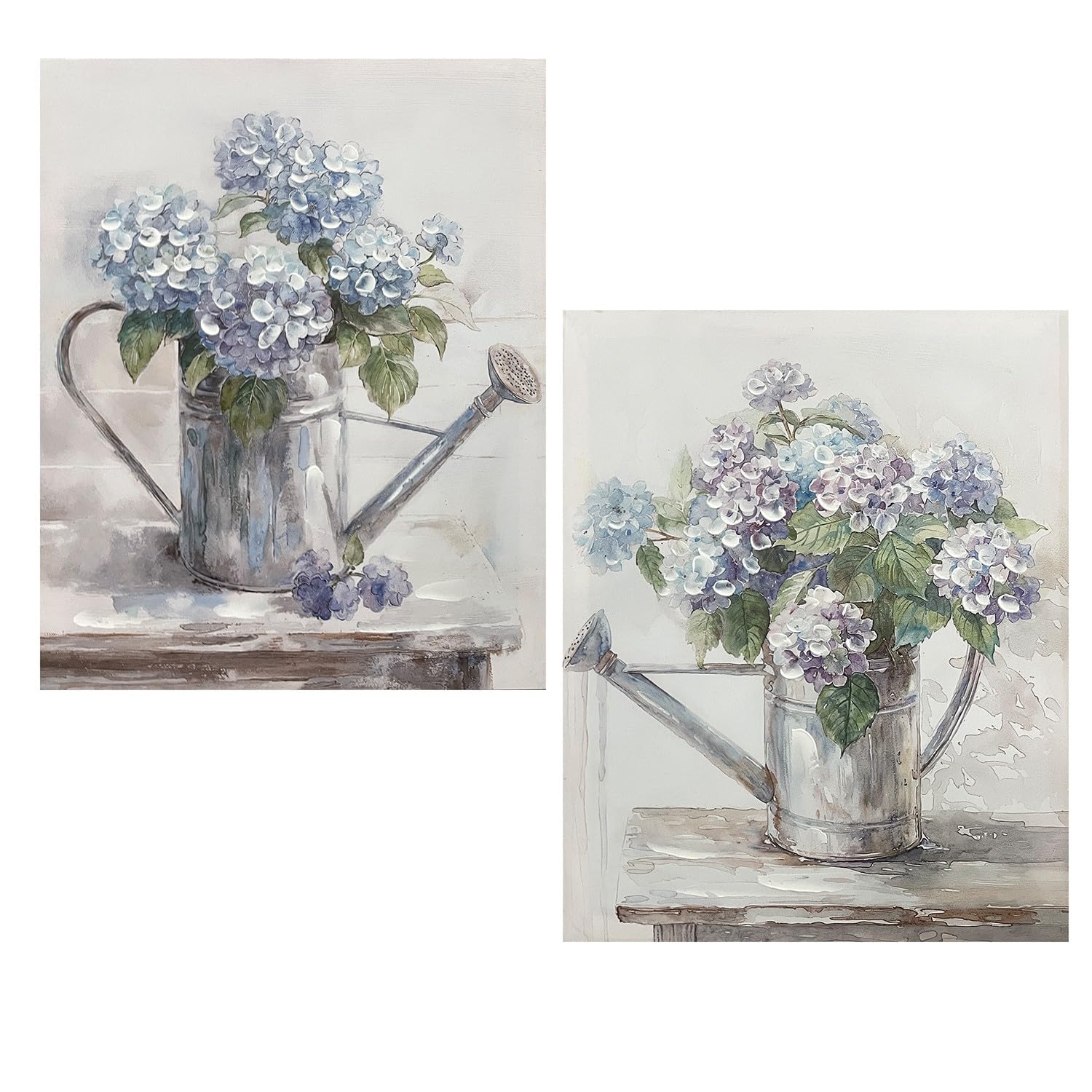 Tableau sur toile fleurs bleu vert pour salon cosy