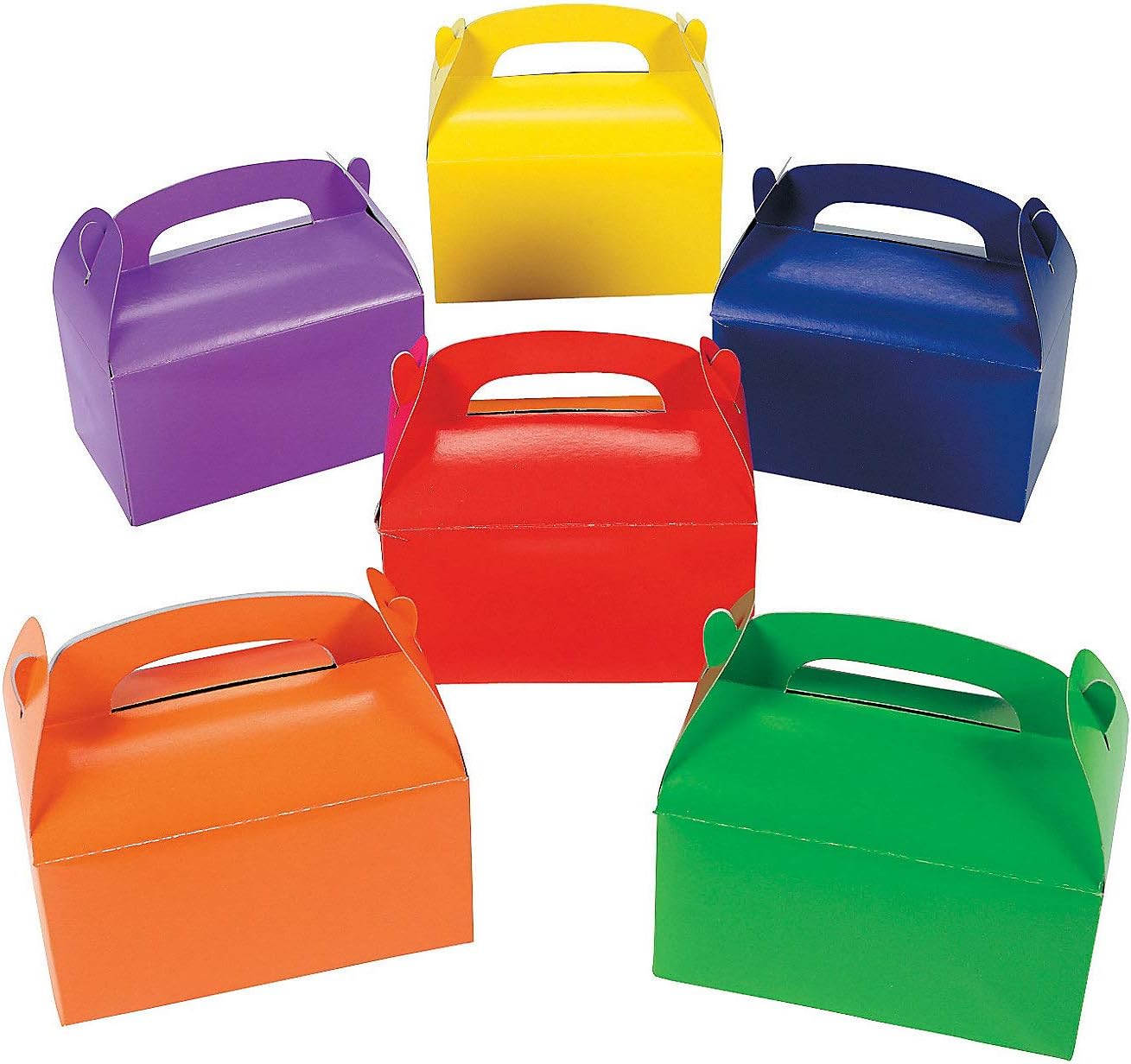 Fun Express - Asst. Bright Color Treat Box - Party Supplies - Containers & Boxes - Paper Boxes - 12 Pieces