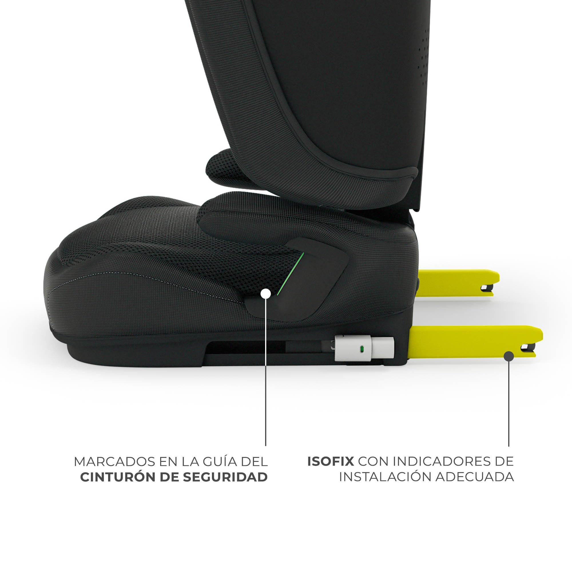 Kinderkraft UNITY 2, Fotelik 100–150 cm dla dzieci 3,5–12 lat, 5-stopniowa regulacja oparcia, Składany, ISOFIX, systemy SPS+ i H-GUARD, Tapicerka AIR FLOW, Łatwe czyszczenie, Czarny