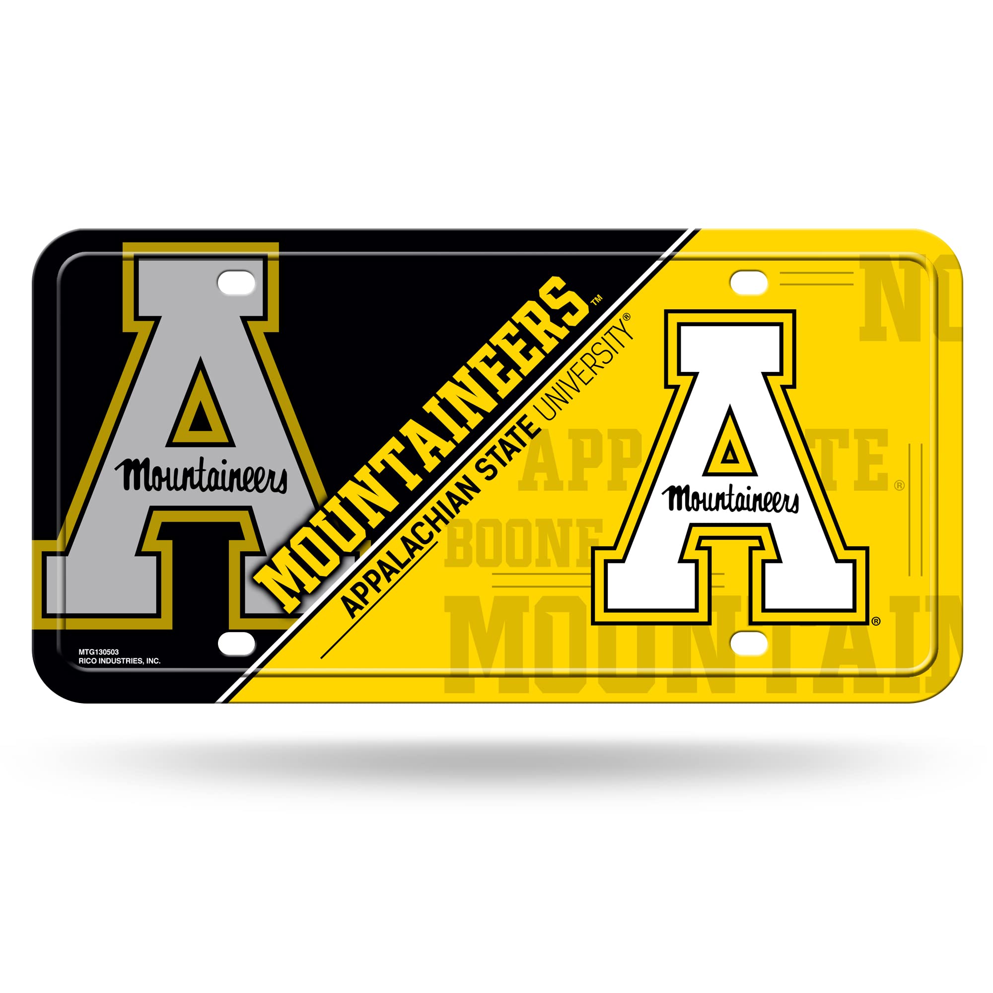 Rico Industries NCAA Appalachian State Mountaineers Metal License Plate Tag, 6 x 11.5-