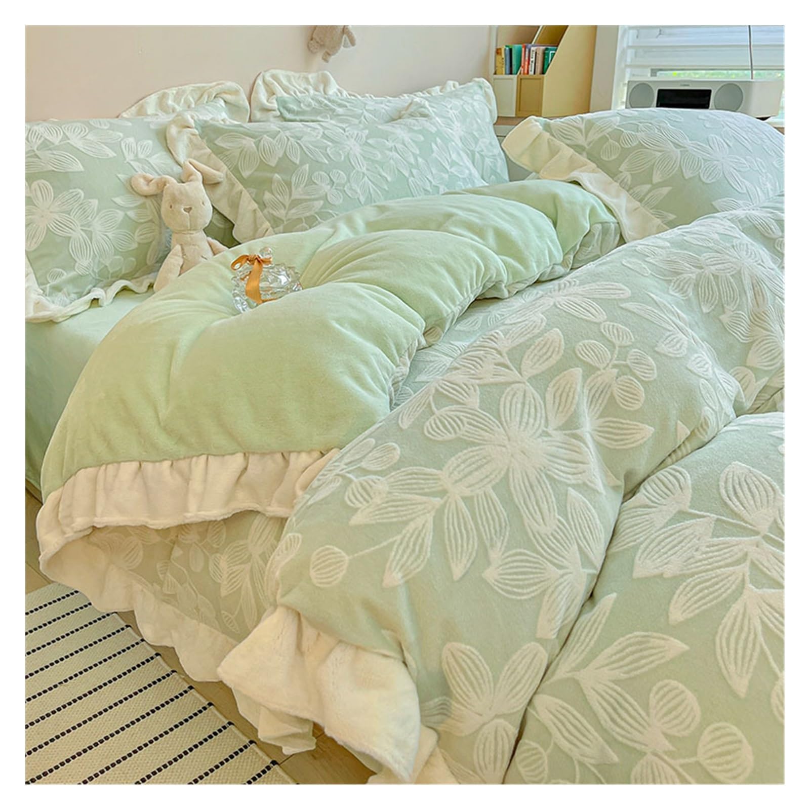 Ensemble de literie lit en velours sculpté haut de gamme pour un confort double face absolu