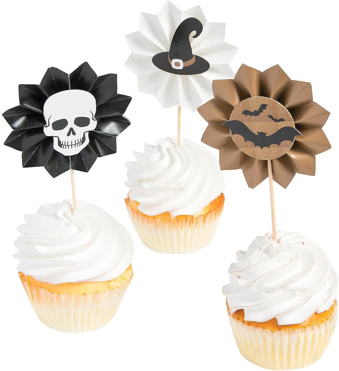 Fun Express - GlitZ-O-Ween Fan Picks for Halloween - Party Supplies - Serveware & Barware - Picks & Stirrers & Parasols - Halloween - 25 Pieces