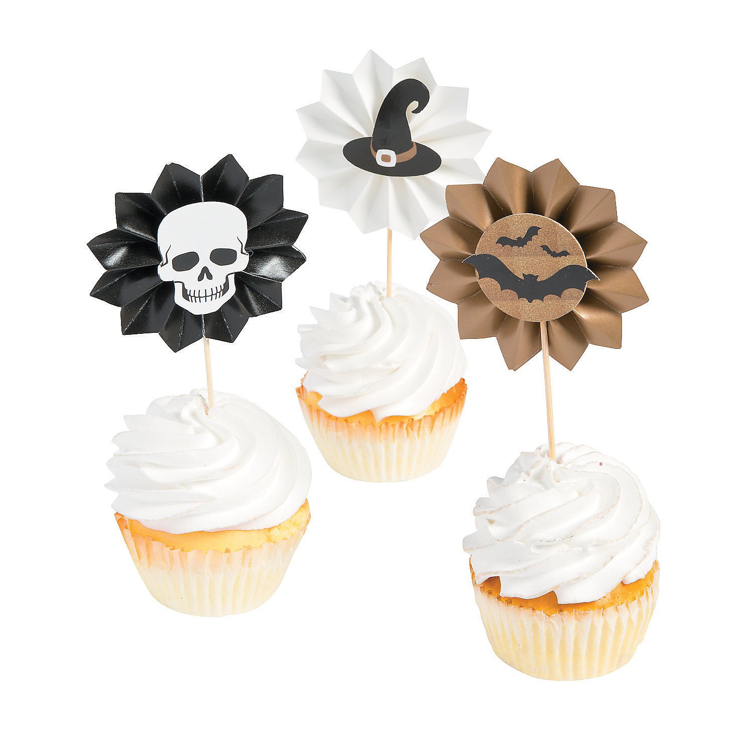 Fun Express - GlitZ-O-Ween Fan Picks for Halloween - Party Supplies - Serveware & Barware - Picks & Stirrers & Parasols - Halloween - 25 Pieces