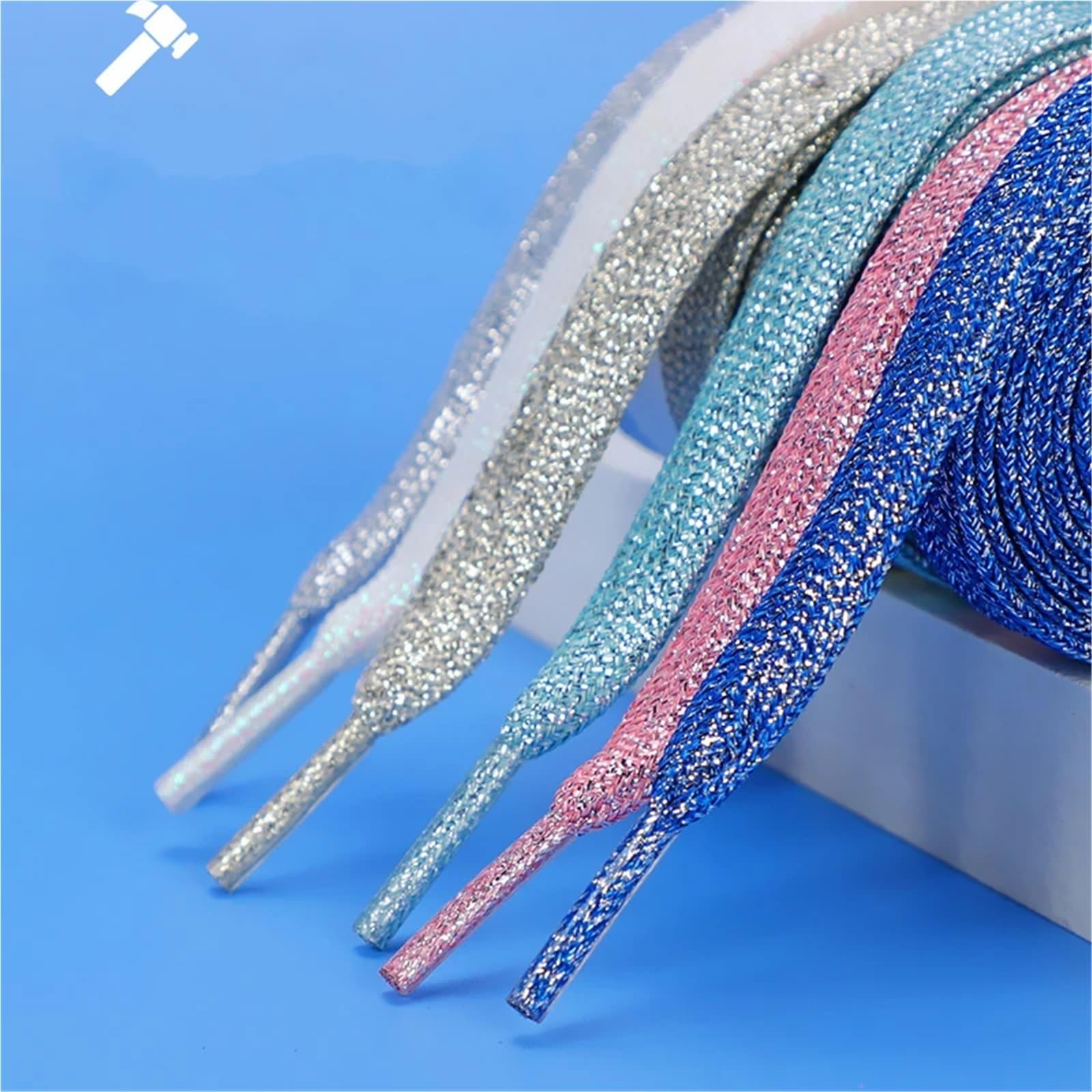 5 Paar Glitzer-Schnürsenkel, bunte, flache Schnürsenkel for sportliche Laufschuhe, Turnschuhe, Stiefel Für Sneaker