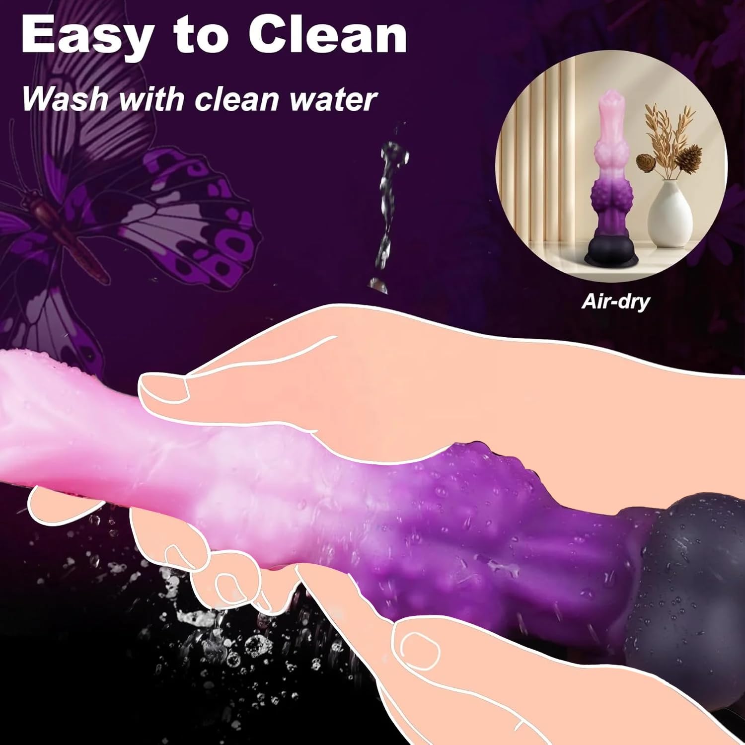 9" Thick Fantasy Monster Dildo with Knot U & G-spot Dragon Dildo with Suction Cup, Long Anal Plug Adult Sex Toys & Games for Women Men Couples (): Mystery