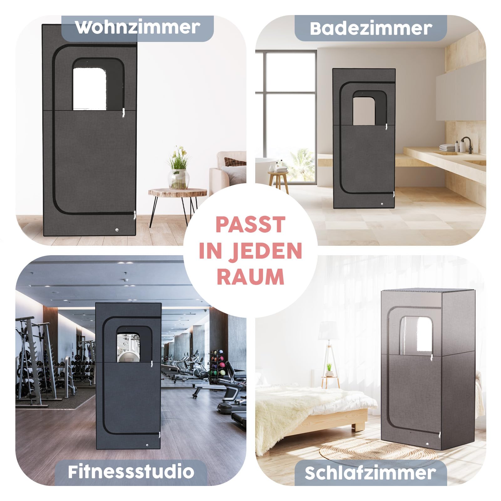 Adamson Sauna Indoor - Tragbare Dampfsauna für zu Hause - Saunazelt für Entspannung im heimischen Spa - 2.6L 1000W Dampfgerät - Stuhl - Fernbedienung - Fußmassagegerät - Nylon schwarz