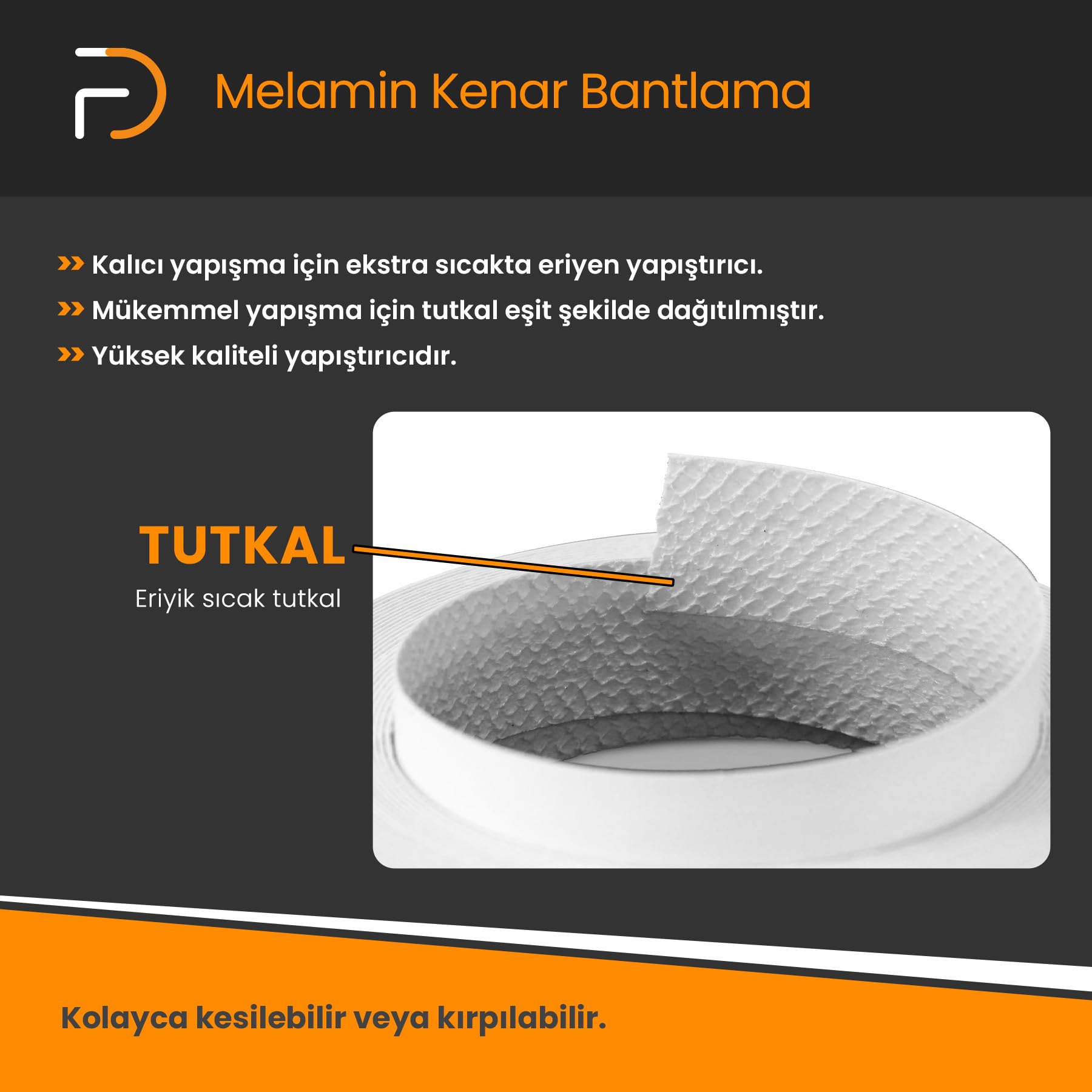 FURNDIY Beyaz Melamin Tutkallı Kenar Bandı 20 mm x 10 mt | Ütü bandı | Mobilya Onarım ve Restorasyonu için Kendinden Yapışkanlı Melamin Kenar Bandı