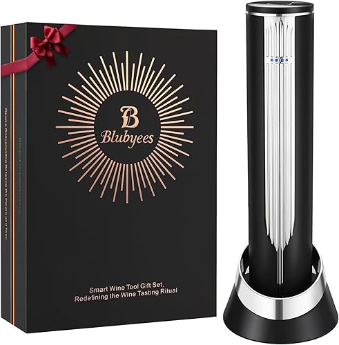 Abridor eléctrico de botellas de vino con base de carga y cortador de papel de aluminio integrado, sacacorchos automático inteligente activado por