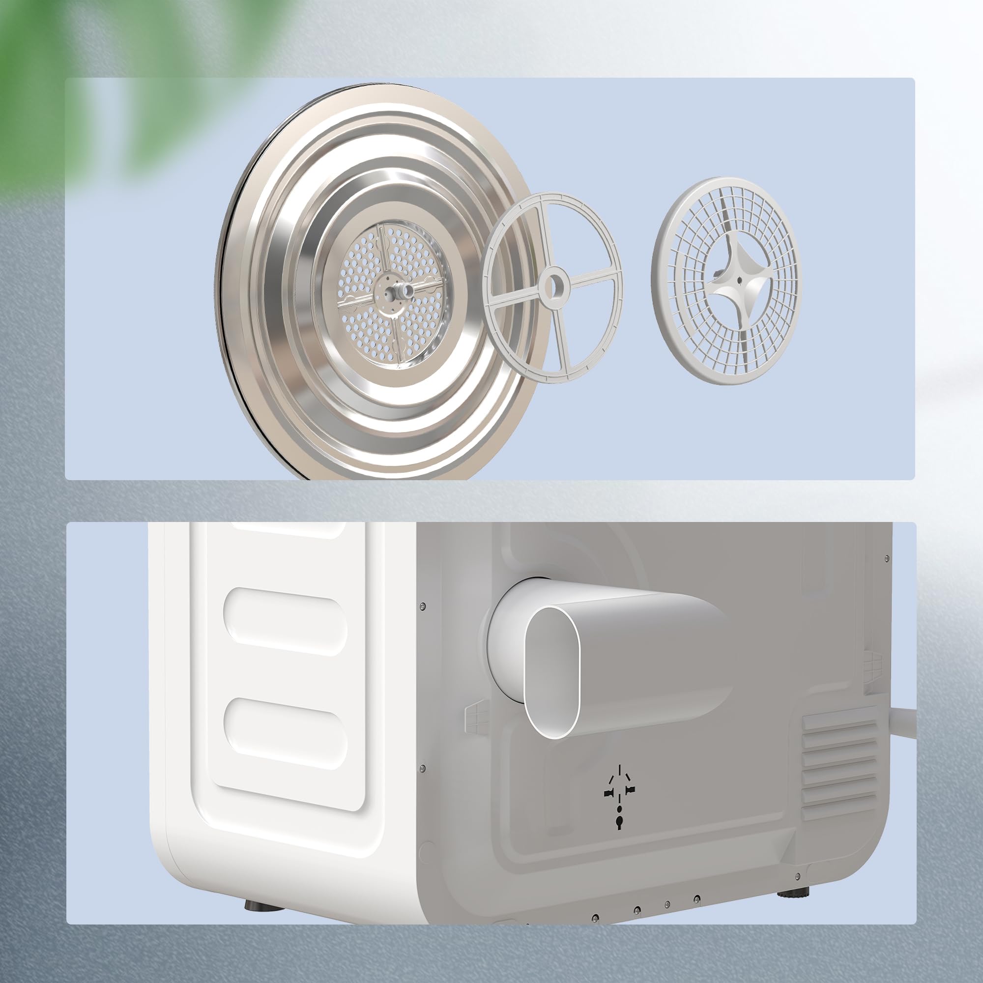 HOMCOM Mini Wäschetrockner mit 5 Programm 800 W 4 kg bis zu 60℃, Freistehend Wandmontierbar Ablufttrockner mit Smart-Sensor, Timer und Touch-Anzeige Trockner für Kleidung Weiß