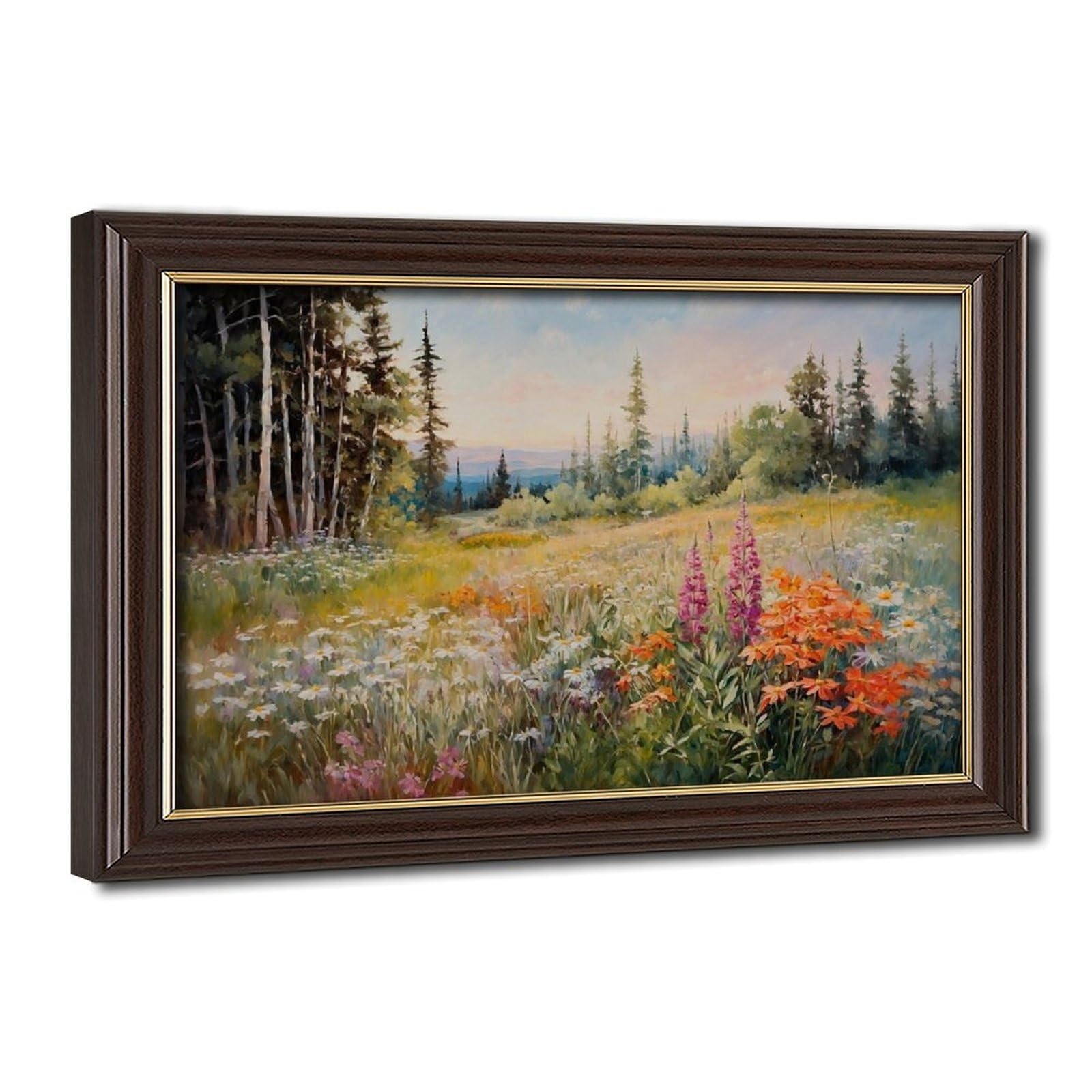 Bareronor Wildflower Field Canvas Poster for Dorm Room Decor Gift