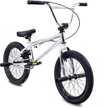 18 Inch BMX Bicycle Biketrial, Street BMX Bike, Adult Kids Beginner Level to Advanced Rider, Professional Grade Stunt Action BMX Bicycle, High Carbon Steel Body