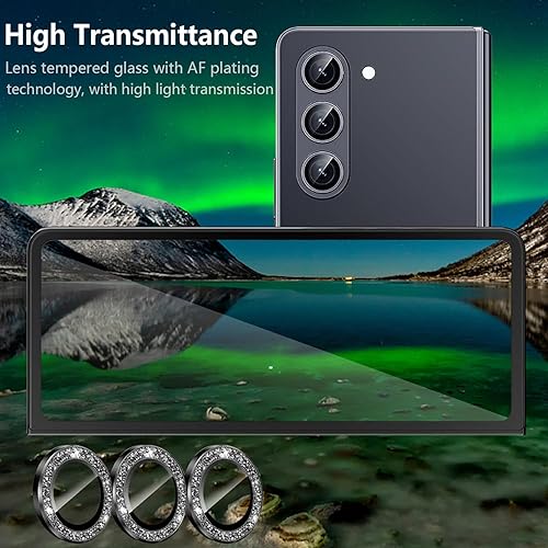 Miniatura 8 de Kanosan Para Galaxy F Protector de lente de cámara Anillo de aleación de aluminio individual 9H vidrio templado Accesorios decorativos Cubierta de