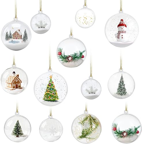 Miniatura 5 de Kingrol Paquete de 50 bolas de plástico transparente rellenables para Navidad, boda, fiesta, decoración del hogar, suministros de arte y
