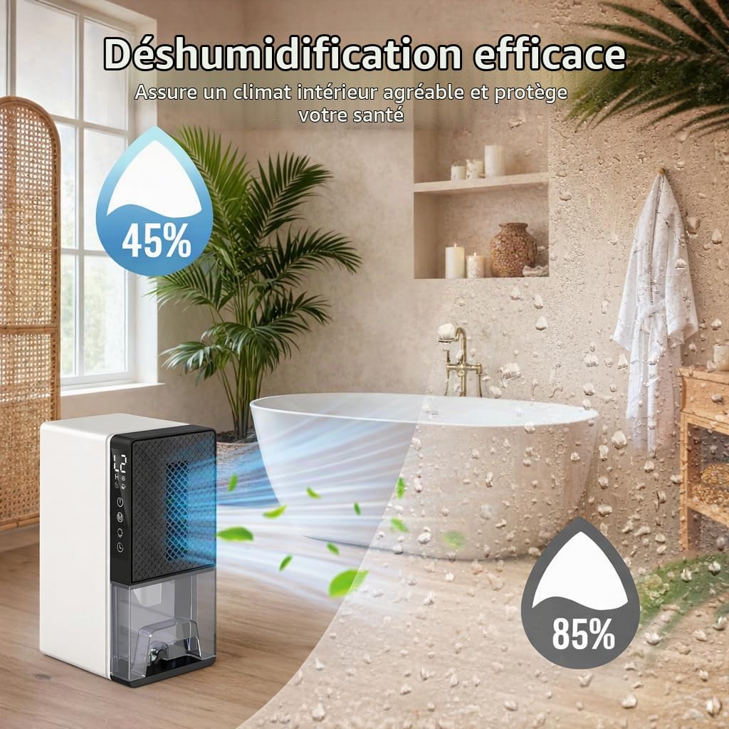 Déshumidificateur Électrique 2300 ML Silencieux pour Pièces jusqu'à 25 m²