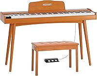 Vista 12 de 88-Tecla de Martillo Teclado Digital Ponderado, Teclado de Piano Eléctrico de Tamaño Completo, con 3 Pedales, Teclado Multifuncional y Soporte