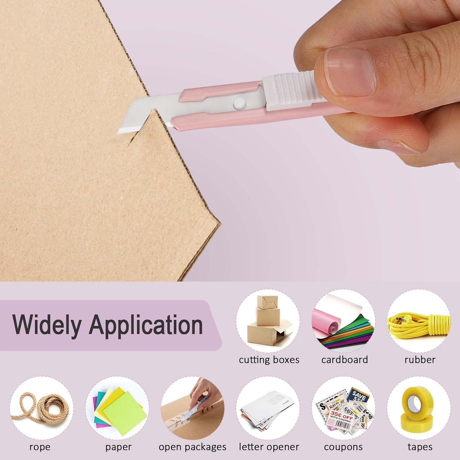 20 Pcs Mini Utility Knife, Ceramic Blades Box Cutter, Art Kinfe, 5-Pack*4=20 Knives, for office, Home, school