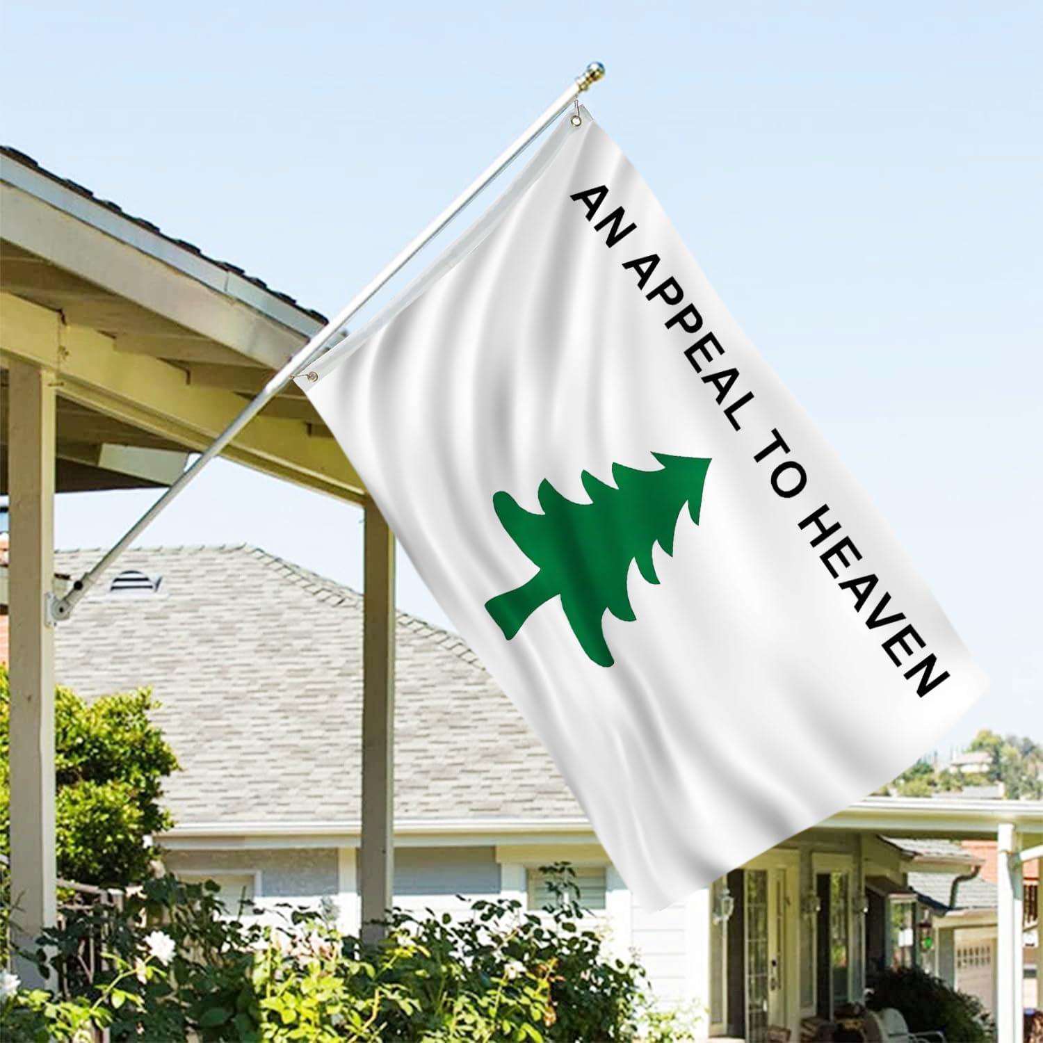 3x5 An Appeal to Heaven Flag Outdoor Double Sided Heavy Duty Pine Tree Flags 3 Ply Polyester Material with 2 Metal Grommets, 4 Rows of Stitching Liberty Tree Flag - Image 2