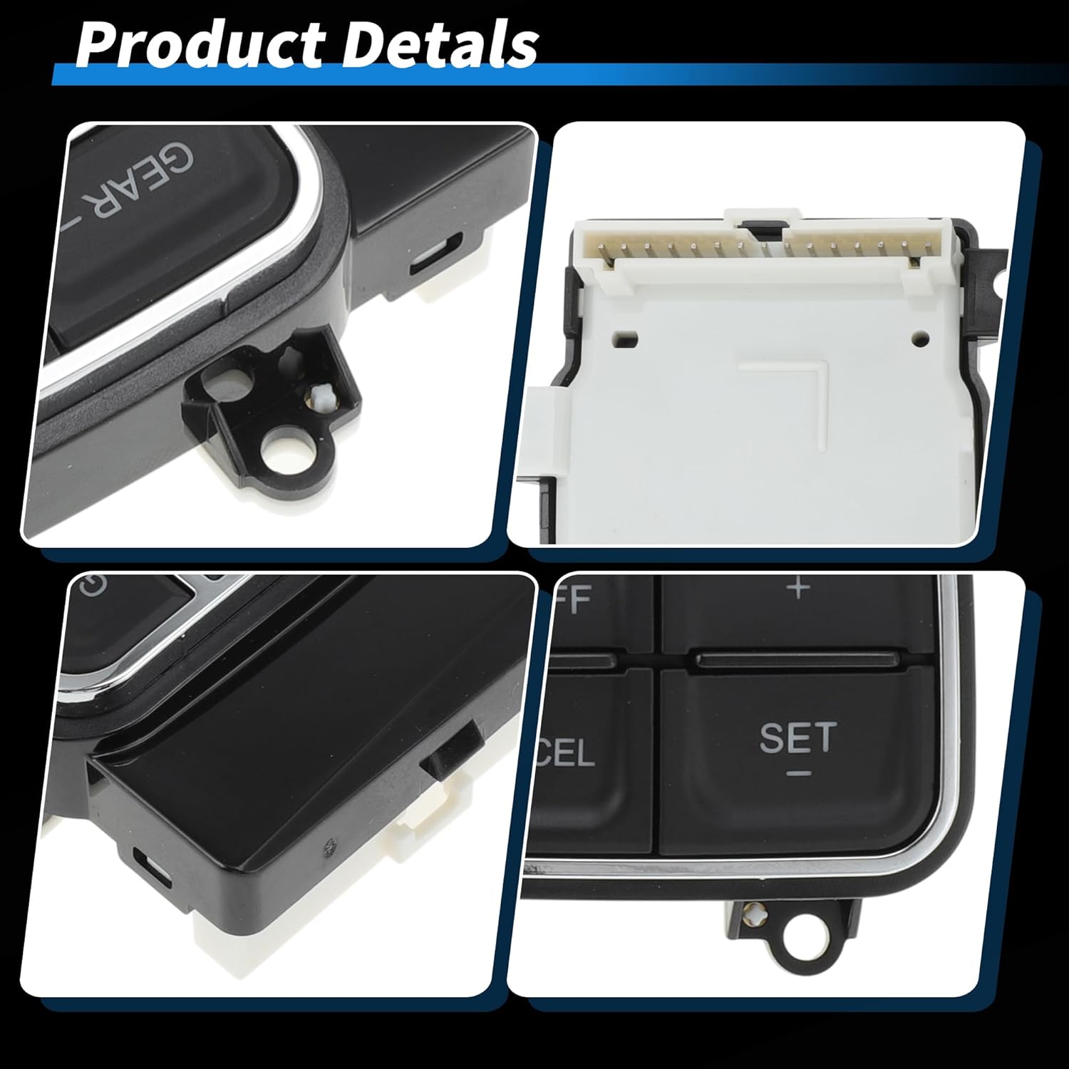 Steering Wheel Cruise Control Switch Button Right Side for Dodge for Ram 1500 2500 3500 4500 5500 2013-2018 Replace No.68111384AA/68111384AB