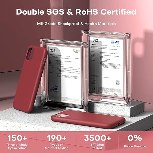 Miniatura 4 de TOCOL Funda 5 en 1 diseñada para iPhone 11, con 2 protectores de pantalla + 2 protectores de lente de cámara, funda delgada de silicona líquida a