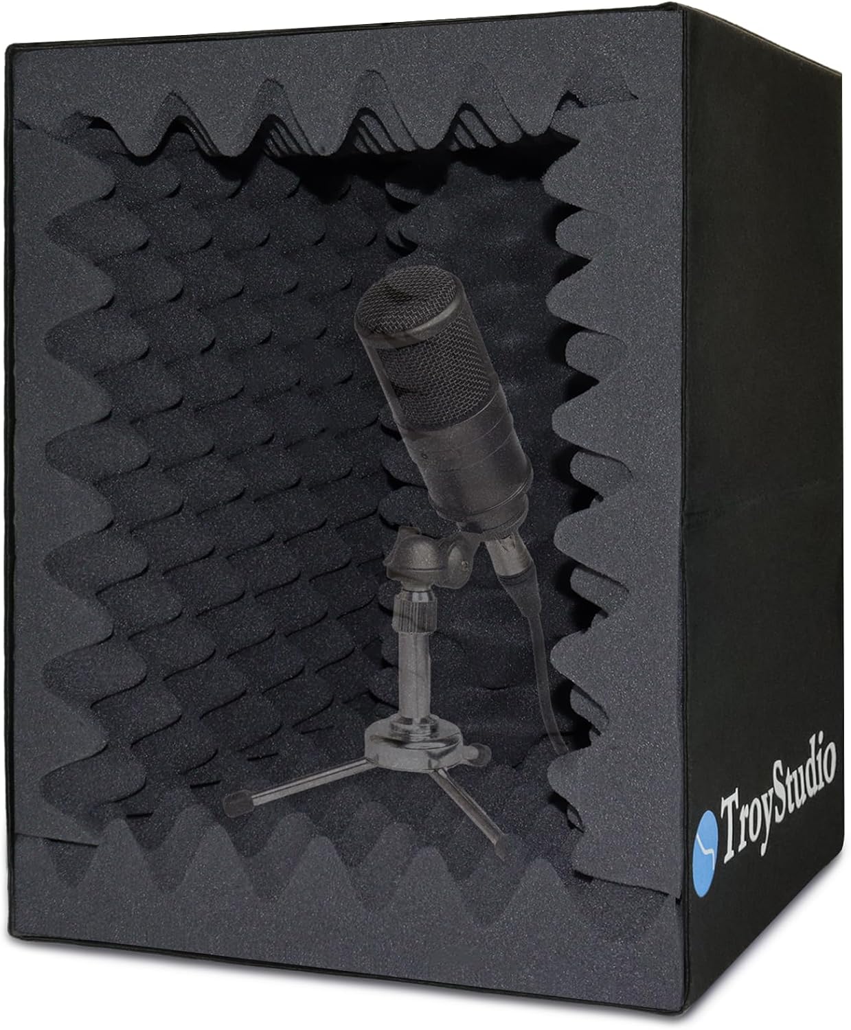 TroyStudio Microphone Isolation Shield, Foldable Vocal Booth, Portable Music Recording Studio Equipment Reflection Pop Filter, Sound Box for Recording, Youtube Videos, Streaming, Singing, Podcasts