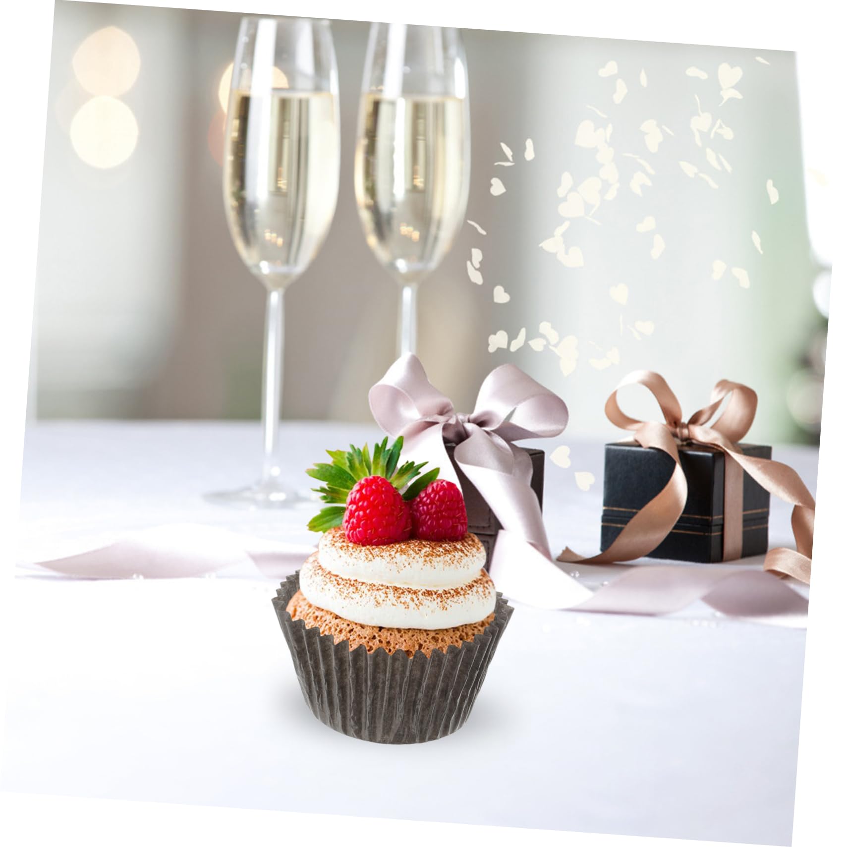 PRETYZOOM Capacillos Para Cupcakes Grandes 1000 Piezas Papel Resistente Blanco y Café Para Hornear Bolsitas Para Postres Fiestas y Repostería Hogar