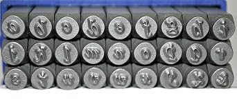 Supply Guy 3mm Italic Font Alphabet Punch Metal Letter Jewelry Stamp Set, 27 Pieces Including &, Available in Uppercase, Lowercase or a Combination Set Lowercase SGE5L