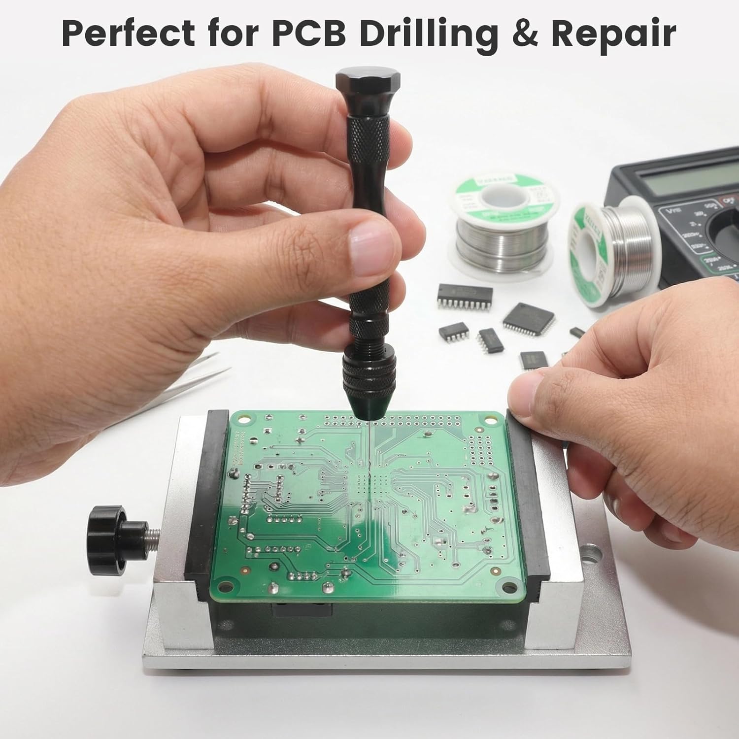 Micro Drill Bit Set with 26Pcs HSS & Carbon Steel Micro Drill Bits (0.5-3.2mm), Pin Vise Hand Drill Set for Resin Casting, Jewelry Making, PCB Drilling, Modeling, and Small Craft Holes