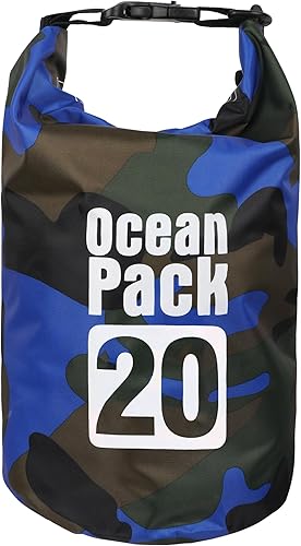 Dry Bag impermeable para mujeres y hombres, 20L enrollada, ligera, bolsa de almacenamiento en seco con funda para teléfono para viajes, natación,