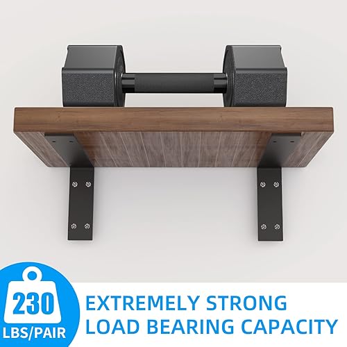 Miniatura 4 de YUMORE Soportes de estante resistentes de 10 pulgadas, soportes en L de soporte de encimera de 15 pulgadas de grosor, soporte de estante de metal