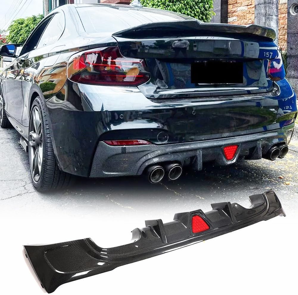 Carbon Fiber Rear Bumper Lip Diffuser Fit for BMW 2 Series F22 F23 2014-2021 High Tensile Strength Lightweight Upgrade Exterior Styling for M235i M240i Coupe Convertible