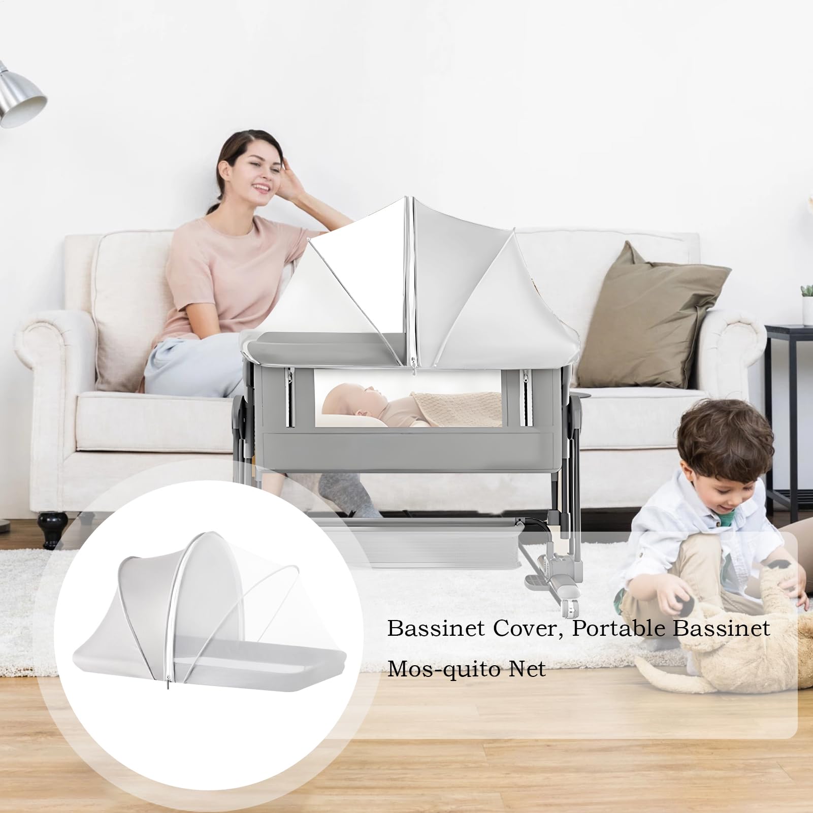 Baby Netz,Schutznetz Für Babykörbe, Babybetten Und Laufgitter | Atmungsaktives Mesh Mit Langlebiger Barriere Als Insektenschutz Für Neugeborene