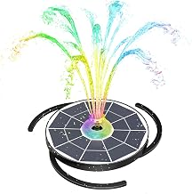 AISITIN 6.5 W LED Solar Fountain for Outdoor Use with Remote Control and | Solar Floating Fountain Pump with 4 Spray Effects and Charge, Solar Fountain for Outdoor Garden Bird Bath