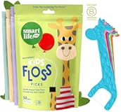 SmartLifeco Eco-Friendly Kids Flossers (200ct) - Dental Floss Picks for Children Made with Straw Wheat, Fluoride & PFA Free, Toothpick Flossing Sticks for Toddler Teeth, No Shred Thread, Mint