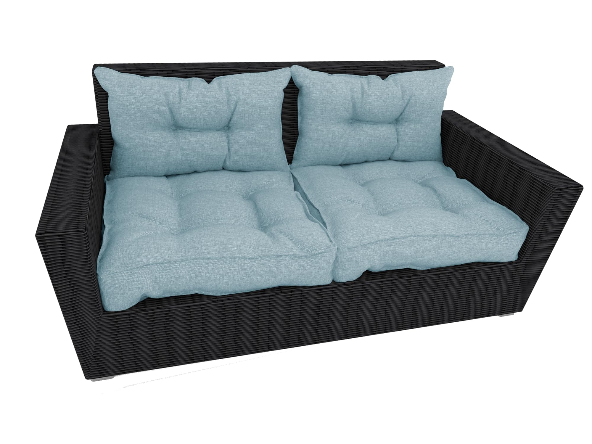POKAR Rugkussen Lounge Kussen Tuin voor Tuinmeubelen Loungemeubels 60x40x10 cm, Groen